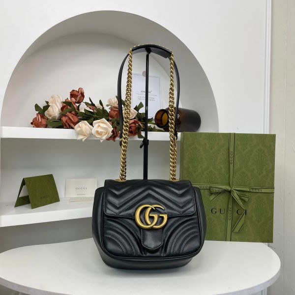 【99新】【12期0利率】GG Marmont絎縫迷你手提袋 方胖馬夢 