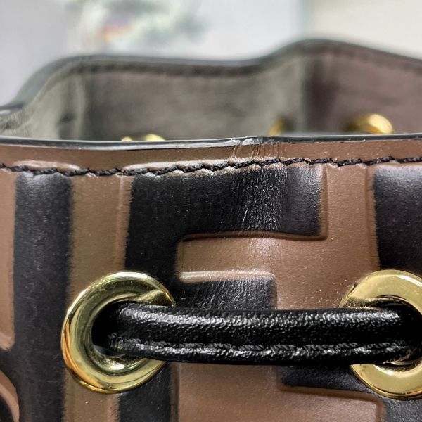 【12期0利率】FENDI Mon Tresor迷你水桶包 咖老花【9成新】 