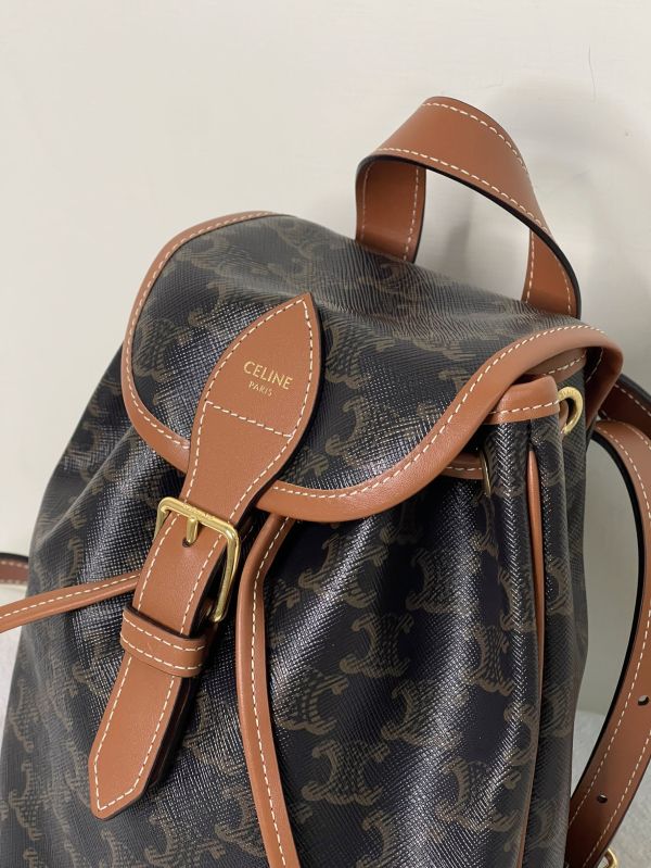 【分期0利率】CELINE Triomphe帆布及小牛皮迷你型FOLCO背包【未使用閒置品】 