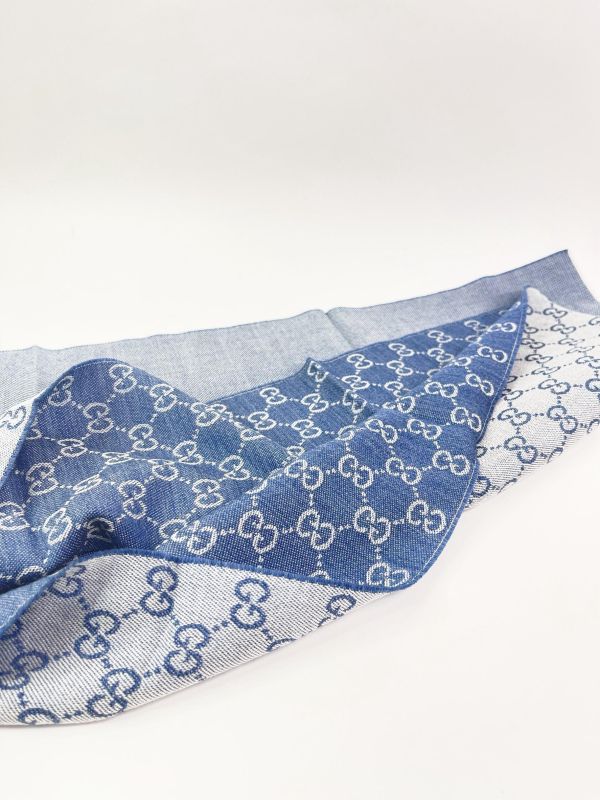 【全新品】GUCCI 經典雙G緹花純羊毛圍巾 