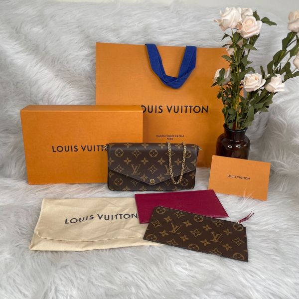 【95成新】【12期0利率】LV  Félicie Pochette 舊款老花三合一 (非絨布內裡) 