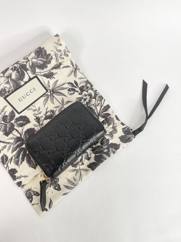 【95成新】GUCCI GG壓紋拉鍊零錢卡包 