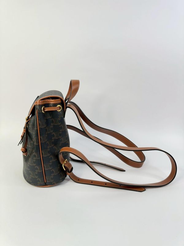 【9成新】CELINE Triomphe帆布及小牛皮迷你型FOLCO背包 