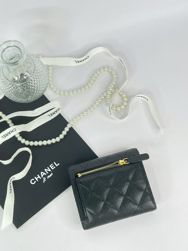 【分期0利率】CHANEL COCO 背面拉鍊三折短夾【9成新】 