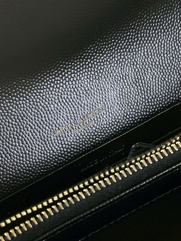 【95成新】YSL MONOGRAM 魚子醬信封長夾 