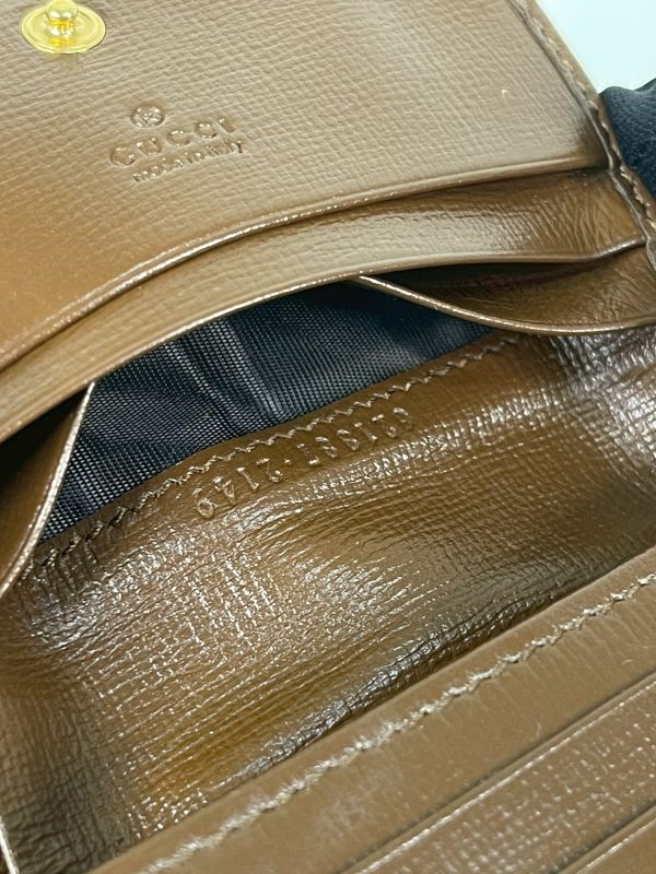 【分期0利率】GUCCI1955 馬銜扣老花4卡零錢短夾【95成新】 
