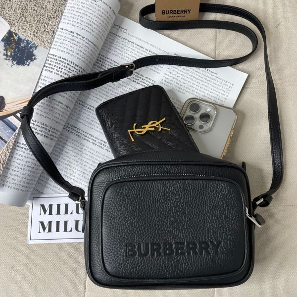 【12期0利率】【全新品】BURBERRY 荔枝牛皮雙層相機包【現金價17500】 