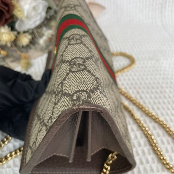 【12期0利率】GUCCI  OPHIDIA 鏈帶長夾 可拆鍊條【9成新】【】 