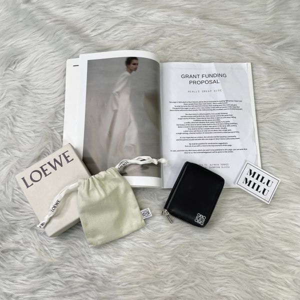 【12期0利率】LOEWE 雙層拉鍊零錢短夾【9成新】 