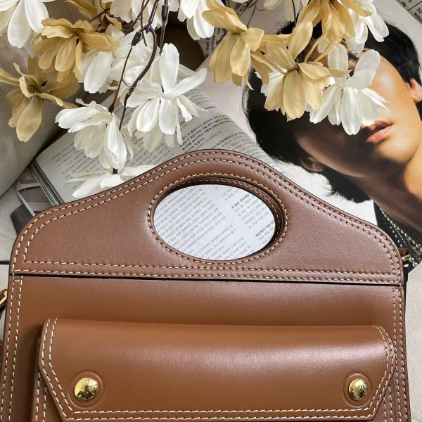 【12期0利率】BURBERRY MINI pocket bag 手提 斜背包 焦糖色【95成新】 