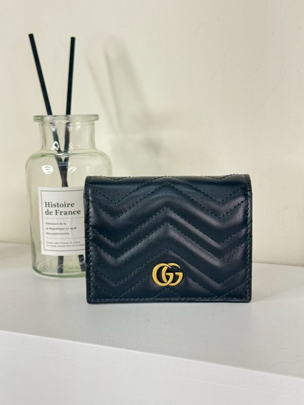 【分期0利率】GUCCI Marmont 愛心兩摺拉鍊零錢袋短夾【99成新】 