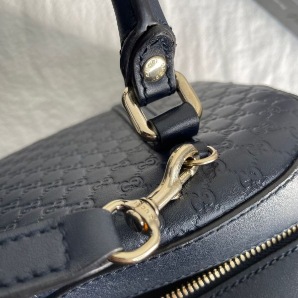 【12期0利率】GUCCI Guccissima小LOGO牛皮兩用保齡球包【九成新】 