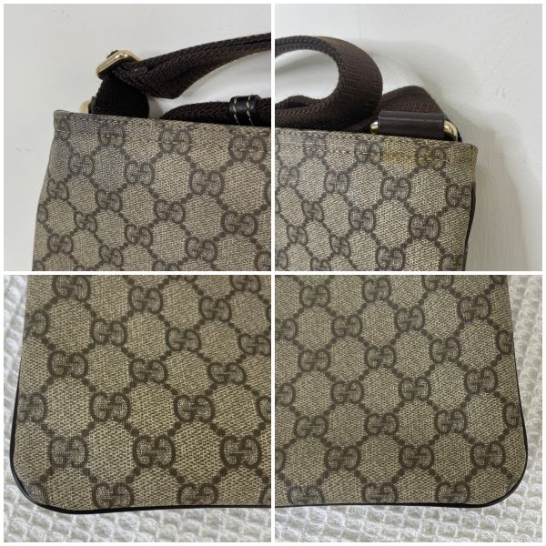 【12期0利率】Gucci 經典雙G緹花防水PVC扁式斜背包【9成新】 