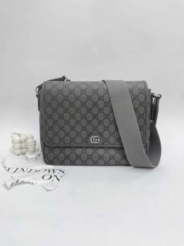 【9成新】GUCCI Ophidia GG Supreme 翻蓋郵差包 
