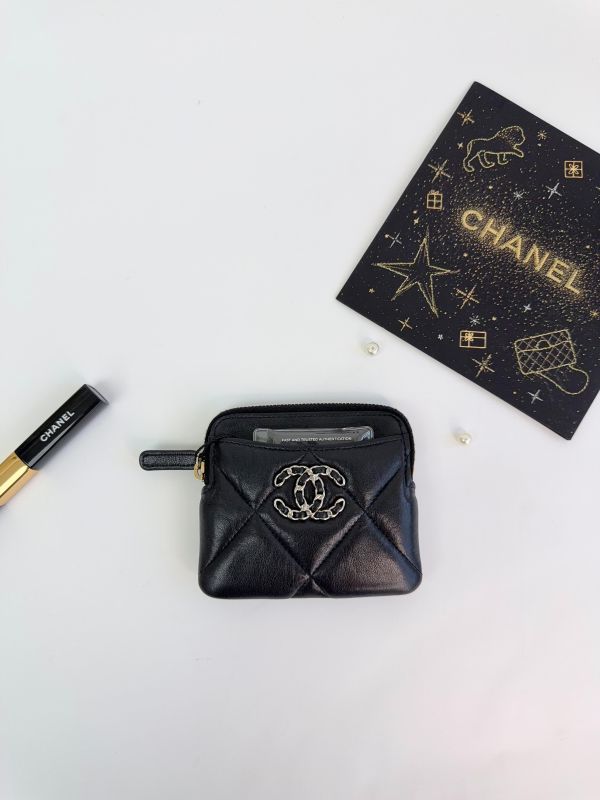 【9成新】CHANEL 19 吐司拉鍊零錢包 