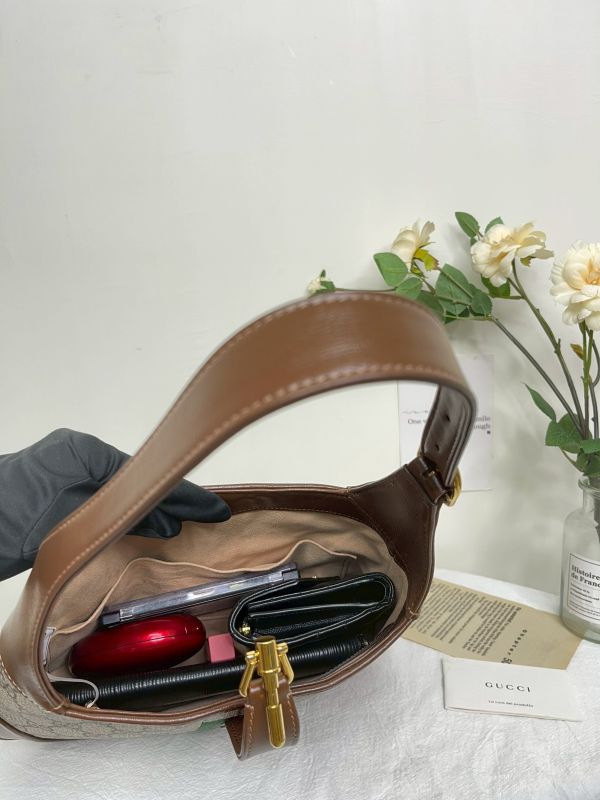 【分期0利率】GUCCI Jackie 經典1961緹花拼接兩用包【95成新】 
