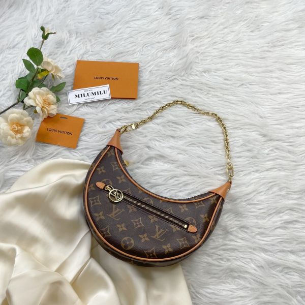 【12期0利率】LV  Loop 老花半月包【95成新】 