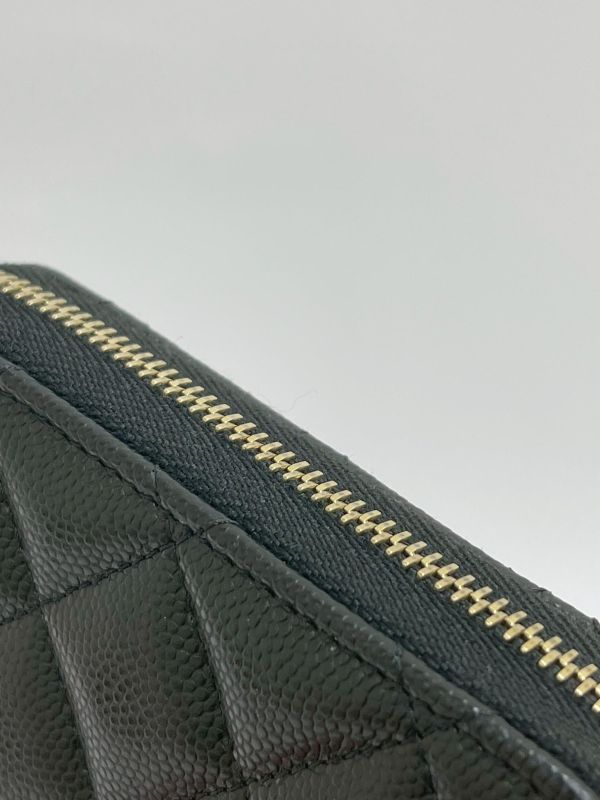 【閒置新品】CHANEL 琺瑯水鑽雙C拉鍊零錢卡包 