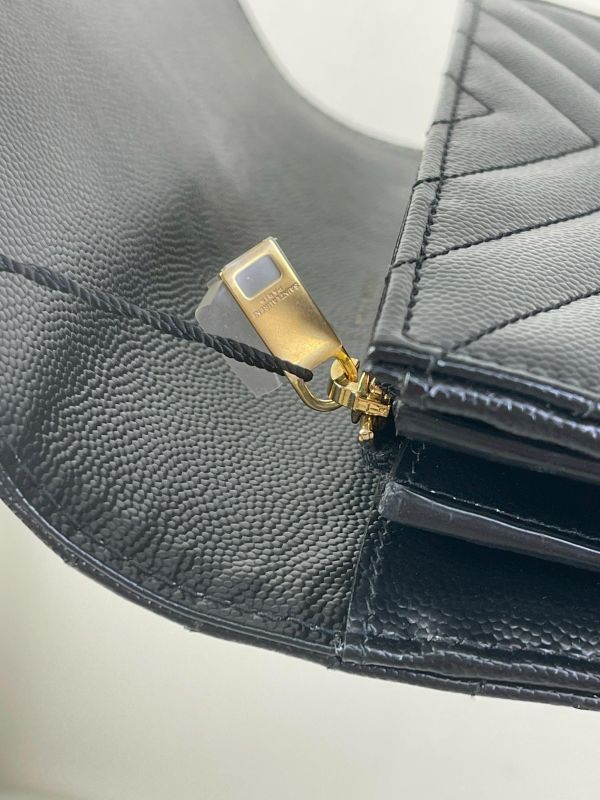 【95成新】YSL MONOGRAM 魚子醬信封長夾 