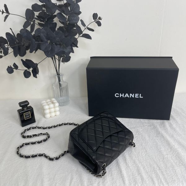 【12期0利率】CHANEL 方胖黑銀【85成新】 