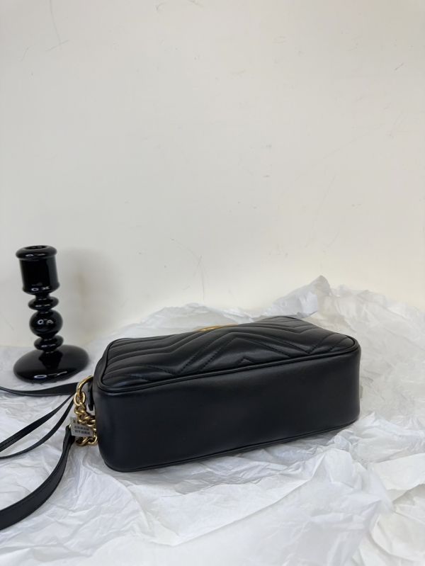 【12期0利率】GUCCI Marmont 相機包黑金【9成新】 