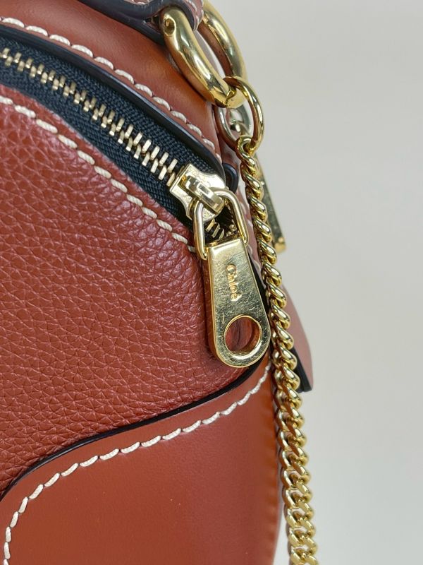 【分期0利率】CHLOE MINI DARIA 手工編織提把金屬鍊手提兩用包【9成新】 