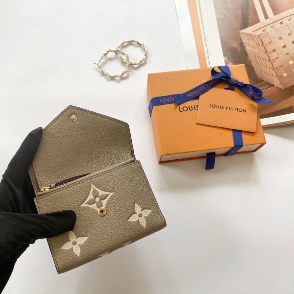 【12期0利率】LV   Victorine皮革三折短夾【99成新】 