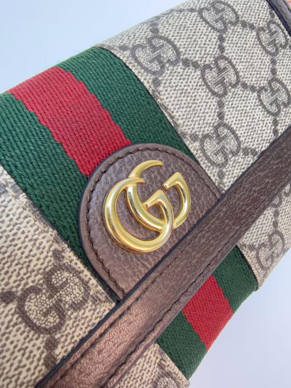 【9成新】GUCCI OPHIDIA 織帶扣式信封長夾 