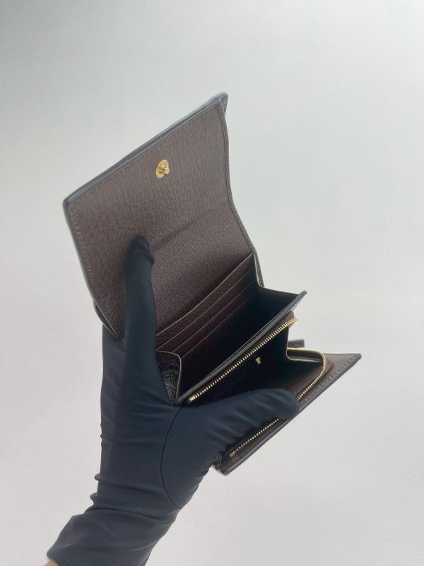 【99成新】GUCCI GG紅綠織帶老花中夾 