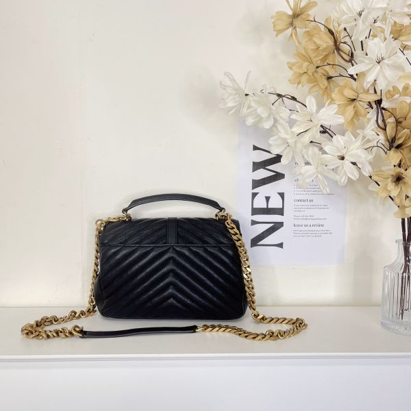 【12期0利率】YSL COLLèGE中性絎縫皮革手袋【22年1月台灣購證】【95成新】 