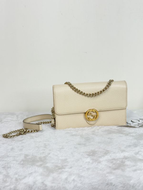 【85成新】GUCCI 荔枝皮雙G WOC 