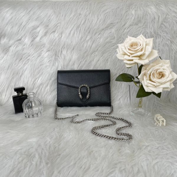 【12期0利率】GUCCI  DIONYSUS黑皮革WOC 20公分【95成新】 