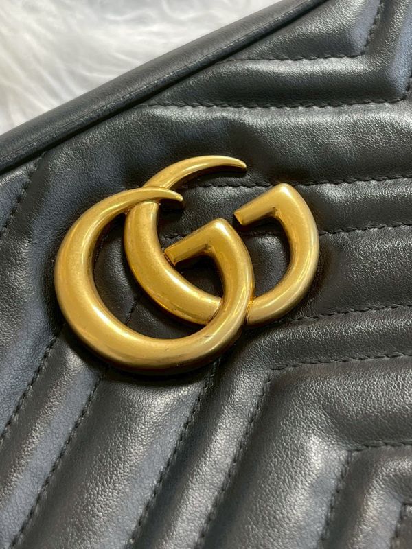 【分期0利率】GUCCI Marmont 相機包黑金【9成新】 