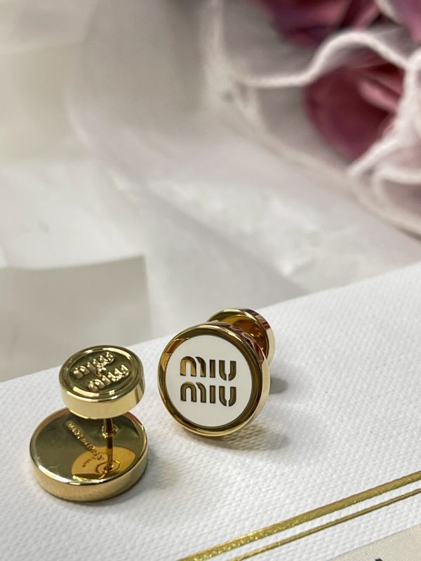 【分期0利率】MIUMIU 琺瑯金屬耳環【全新品】 