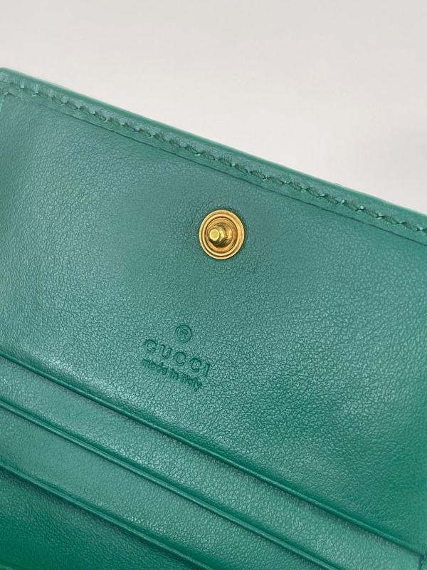 【9成新】GUCCI Marmont 愛心兩摺拉鍊零錢袋短夾 