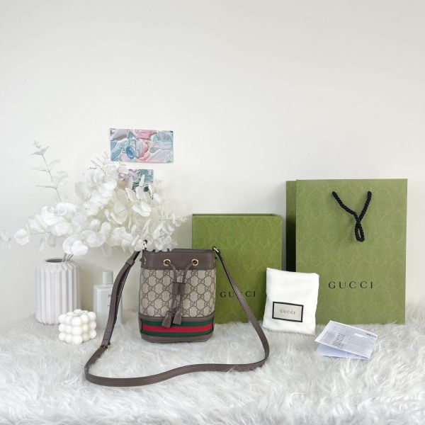 【12期0利率】GUCCI OPHIDIA  GG  迷你水桶袋 【95成新】 