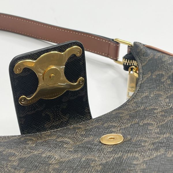 【12期0利率】CELINE AVA TRIOMPHE標誌印花牛皮革中號手袋【全新閒置】 