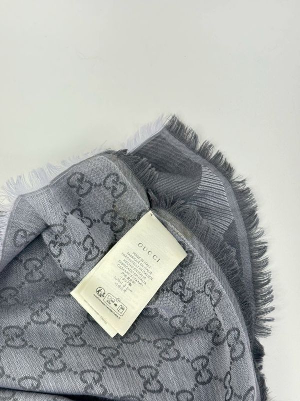 【分期0利率】GUCCI GG緹花羊毛混絲披肩(圍巾)【9成新】 