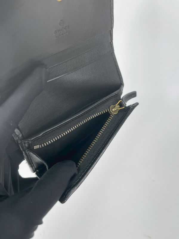 【9成新】GUCCI Marmont 愛心兩摺拉鍊零錢袋短夾 