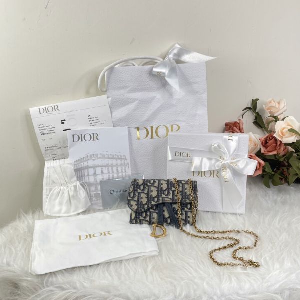 【12期0利率】DIOR 老花鍊帶零錢包【9成新】 