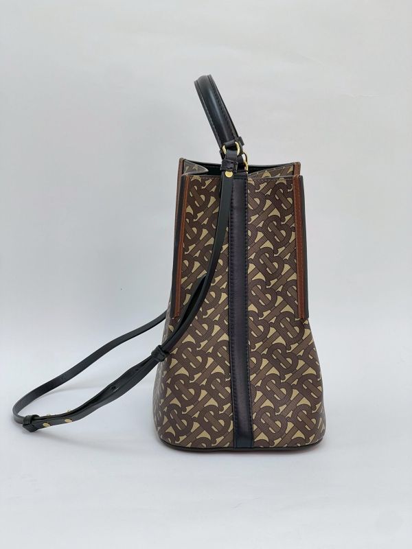 【9成新】BURBERRY PEGGY TB老花水桶包 小號 