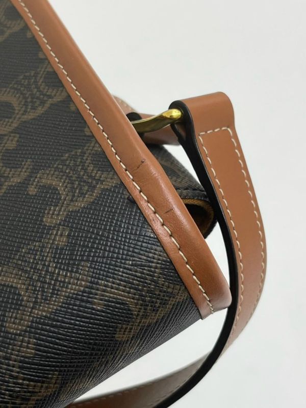 【95成新】CELINE Triomphe帆布中型Folco手袋 