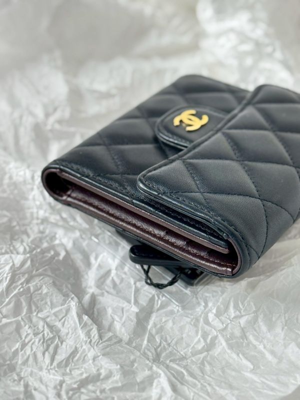 【99成新】CHANEL COCO 背面拉鍊三折短夾 