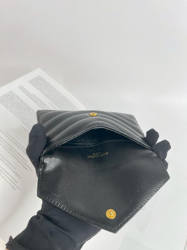 【9成新】YSL 粒面壓紋拉鍊卡片套 