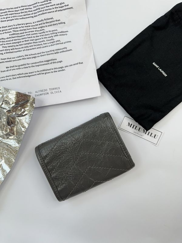 【12期0利率】YSL NIKI三折短夾【99成新】 