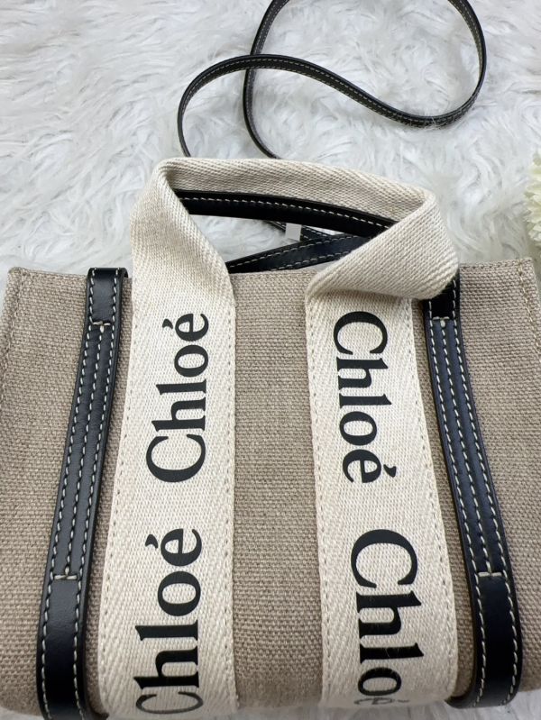 【12期0利率】CHLOE WOODY TOTE 迷你 深藍色【9成新】 