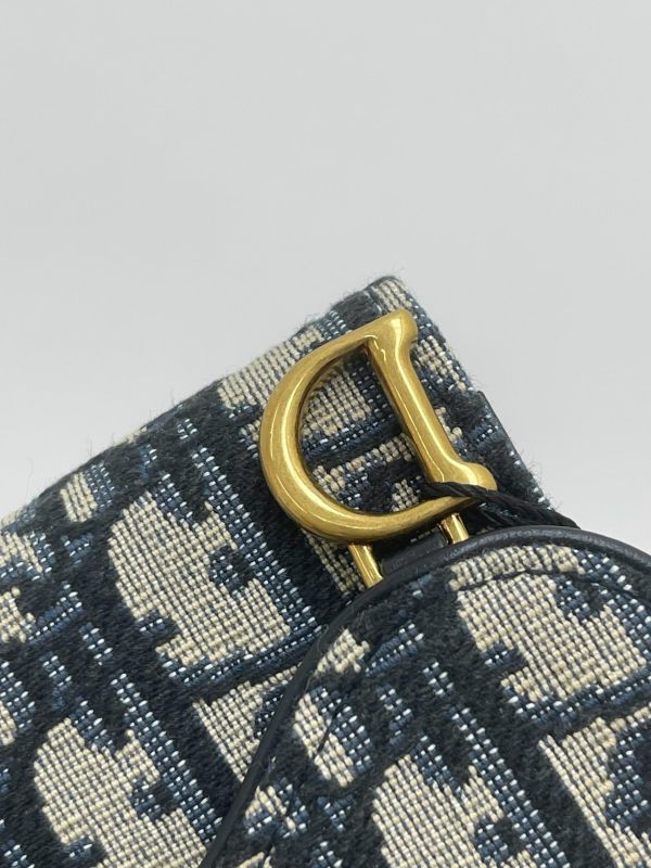 【閒置新品】DIOR SADDLE LOTUS 老花三折短夾 