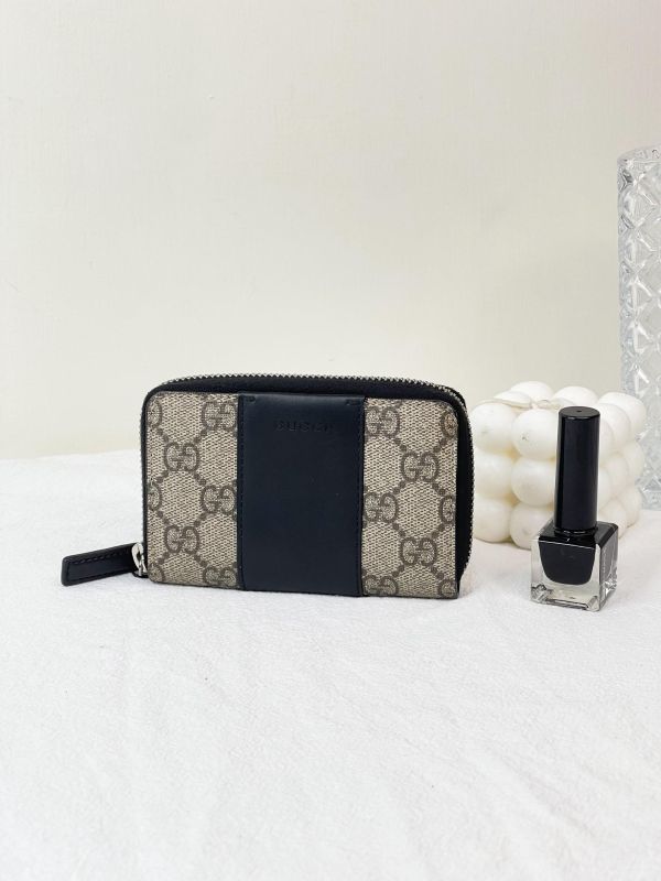 【95成新】GUCCI GG SUPREME 拉鍊零錢卡包 