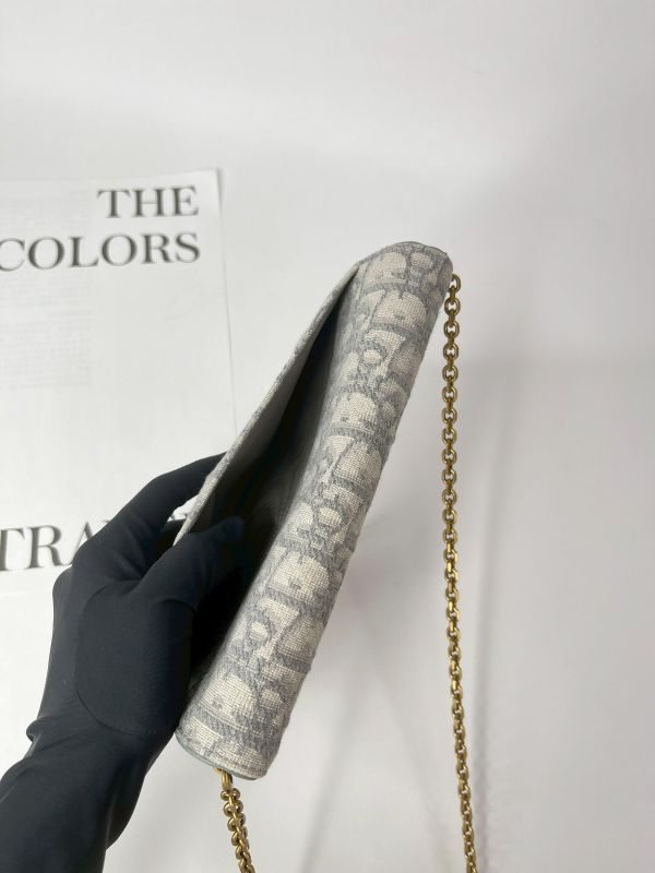 【9成新】DIOR Saddle 長型鏈帶銀包 