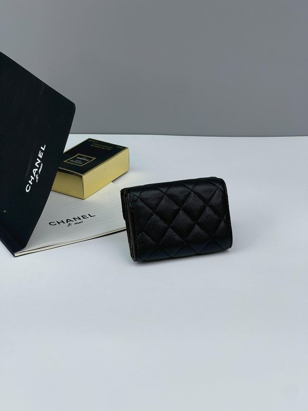 【85成新】CHANEL  COCO迷你雙層三折短夾 